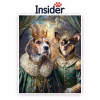 Towel Dog Oil Style Portrait, Bath Canine Wall Art, Pet Spa Creative Canvas, Stately Dogs Artwork, Elegant Puppy Painting