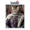 Royal Cat Portrait for Dog Lover, Custom Regal Pet Art, Kingly Cat Design, Cool Gift For Mom, Royal Feline Canvas from Image