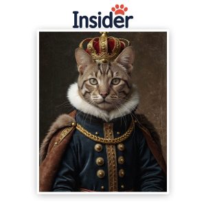 Custom Renaissance Cat, Aristocratic Canine Print, Royal Pet Legacy Gift, Playful Puppy Artwork, Elegant Dog Photo Canvas