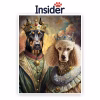 Custom Dog Name Oil Painting, Named Pet Portrait Art, Named Pet Portrait Art, Stately Pair Painting, Puppy Face from Photo