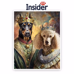 Custom Dog Name Oil Painting, Named Pet Portrait Art, Named Pet Portrait Art, Stately Pair Painting, Puppy Face from Photo