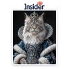 Queen Cat Photo Canvas, Renaissance Cat Art Print, Custom Feline Wall Decor, Funny Pet Lover Gift, Royal Kitty Illustration