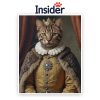 King Cat Photo Portrait, Elegant Pet Portrait Gift, Queen Cat Portrait, Personalized Cat Lover Print, Majestic Kitty Drawing