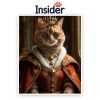 Custom Cat Portrait Canvas, Majestic Feline Drawing, Royal Pet Photo Gift, Personalized Kitty Wall Art, Exquisite Cat Art Print