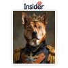 Royal Dog Photo Illustration, Custom Canine Watercolor, Grand Puppy Memorial Gift, Funny Dog Dad Canvas, Noble Pet Painting