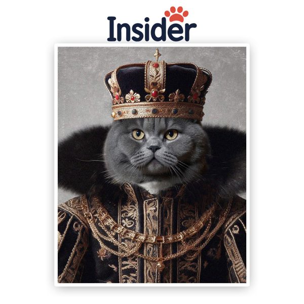 Personalized Queen Cat, Custom King Pet, Memorial Gift from Photo, Customized Digital Gift, Custom Pet Portrait