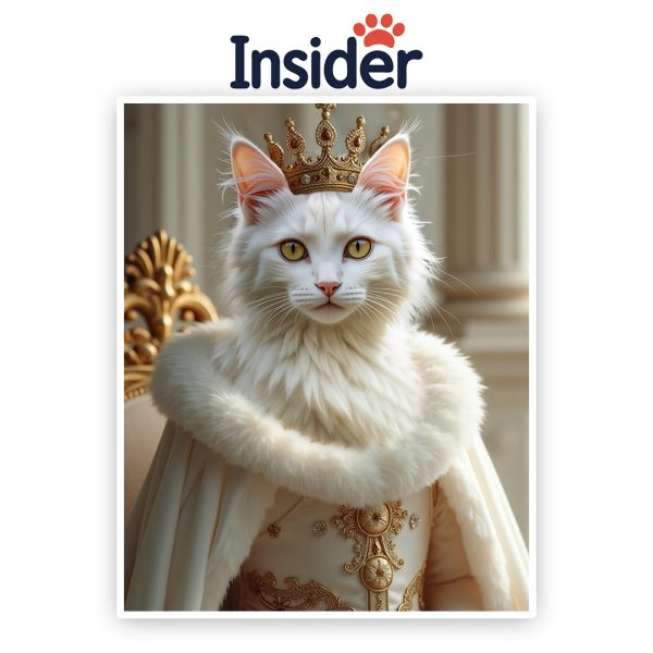 Queen Cat Digital Download, Custom Feline from Photo, Regal Kitty Wall Art, Memorial Pet Lover Gift, Elegant Cat Painting