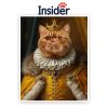 Customized Royal Cat Portrait, Queen Cat Drawing, King Art from Cat Photo, Custom Photo Collage Canvas, Personalized Photo Blend Gift
