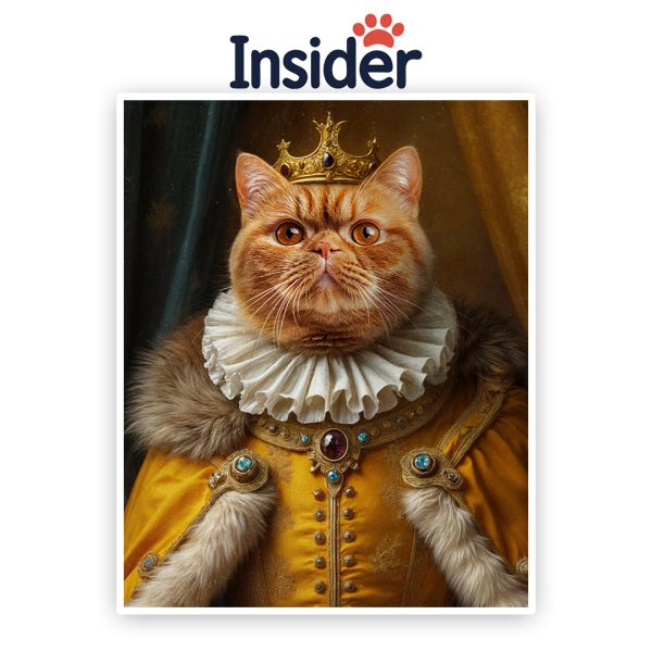 Customized Royal Cat Portrait, Queen Cat Drawing, King Art from Cat Photo, Custom Photo Collage Canvas, Personalized Photo Blend Gift