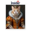 Renaissance Cat Photo Print, Queen Kitty Wall Decor, Custom Feline Memorial, Funny Cat Mom Canvas, Exquisite Pet Painting