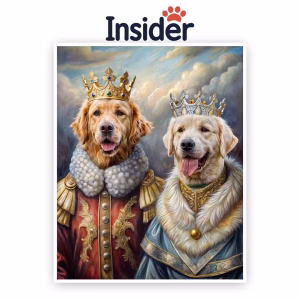 Oil Painted Pet Name Portrait, Custom Named Dog Canvas, Regal Puppy Wall Decor, Gift for Pet Owner, Canine Art from Image
