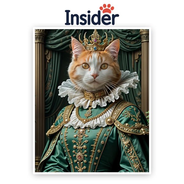 Custom Cat Photo Art, Renaissance Kitty Canvas, Custom Pet Memorial Gift, Funny Cat Dad Print, Royal Feline Painting