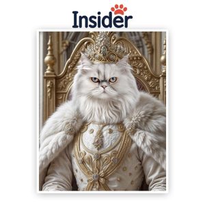 Renaissance Art from Cat Photo, Cat Portrait for Pet Lovers, Royal Cat Canvas, Elegant Feline Heritage, Grand Feline Elegance