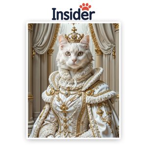 Royal Cat Digital Art, Custom Feline Photo Print, King Cat Wall Decor, Memorial Pet Canvas, Exquisite Cat Lover Gift