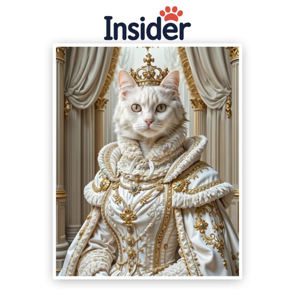 Royal Cat Digital Art, Custom Feline Photo Print, King Cat Wall Decor, Memorial Pet Canvas, Exquisite Cat Lover Gift