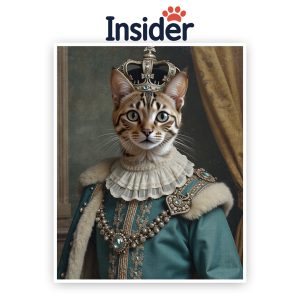 Royal Cat from Photo, Funny Costum Art, Birthday Gift for Cat Lover, Memorial Home Decor, Exquisite Gift for Cat Lover