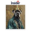 Royal Dog Watercolor Portrait, Grand Canine Illustration, Custom Pet Photo Art, Funny Dog Mom Gift, Stately Puppy Canvas