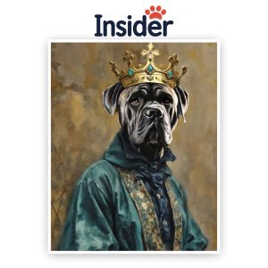 Royal Dog Watercolor Portrait, Grand Canine Illustration, Custom Pet Photo Art, Funny Dog Mom Gift, Stately Puppy Canvas