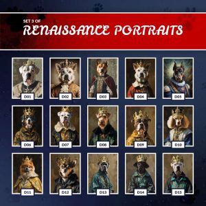 dog renaissance portraits set 3