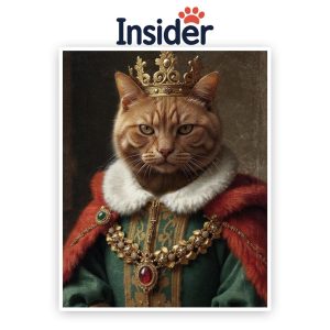 Personalized King Cat, Custom Regal Cat Portrait, Funny Pet Lover Gift, Renaissance Animal Painting, Royal King Portrait, Gift for Pet Owner