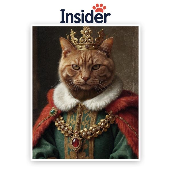 Personalized King Cat, Custom Regal Cat Portrait, Funny Pet Lover Gift, Renaissance Animal Painting, Royal King Portrait, Gift for Pet Owner